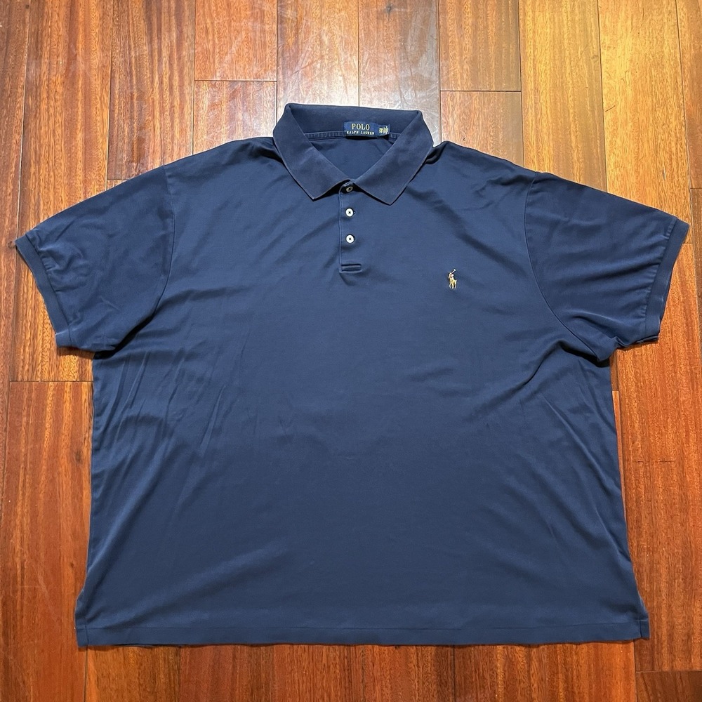 Polo Ralph Lauren Polo Shirt Mens 3XB Big Navy Blue Flesh Pony Casual Preppy